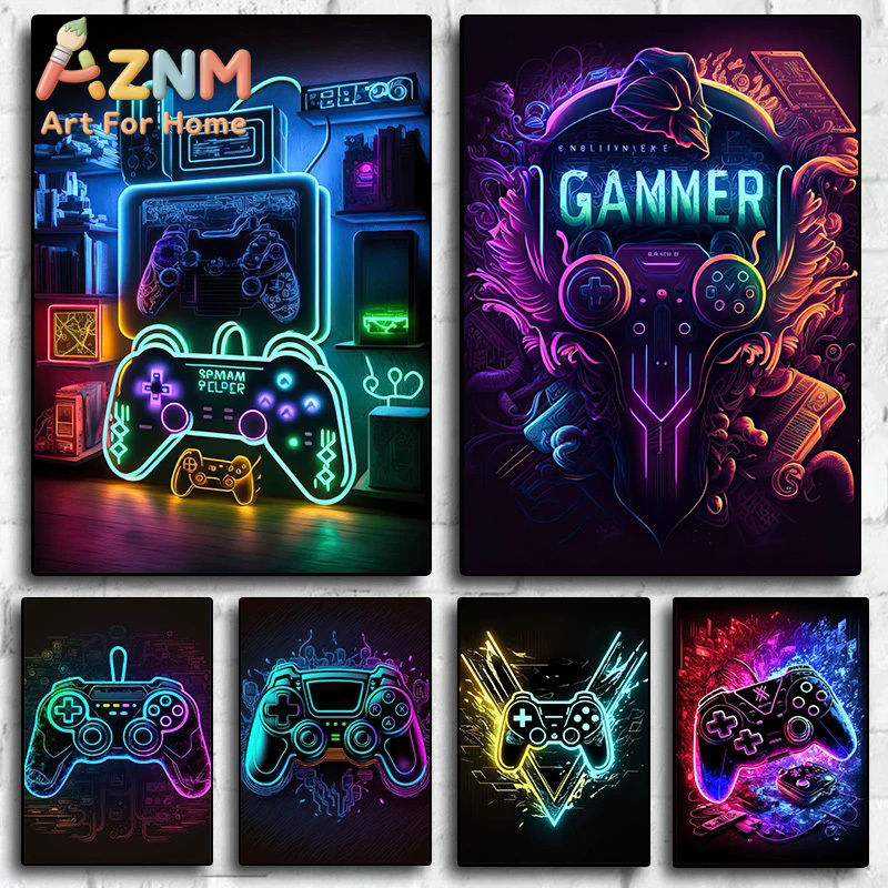 Esports In Gaming - Nowoczesny neonowy pop-artowy plakat gamingowy, kolorowy