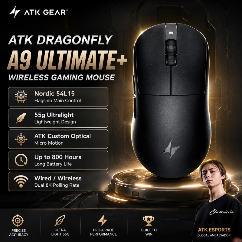 ATK Dragonfly A9 Ultimate+ Mys – Ultimate Esports Gaming recenzja i cena